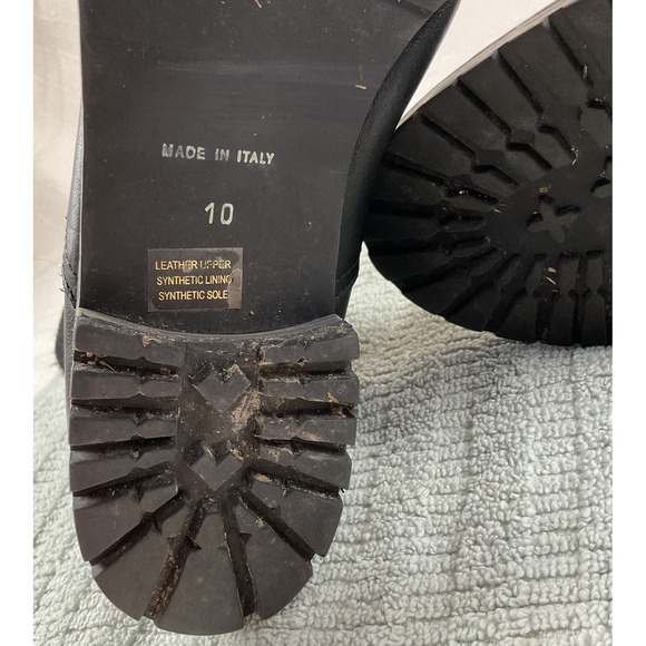 FABIANELLI Black Leather Zip Ankle Boots Faux Fur Lined Italy Size 10 US - Picture 10 of 13